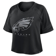 Philadelphia Eagles Women's Oversized Raglan V-Neck Blackout Fashion Jersey outlet