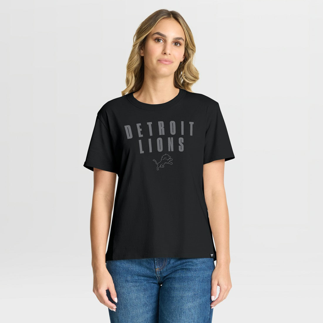 Detroit Lions Women's Blackout Kneel Down Legacy T-Shirt - Black on sale
