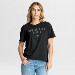 New Orleans Saints Women's Blackout Kneel Down Legacy T-Shirt - Black for sale