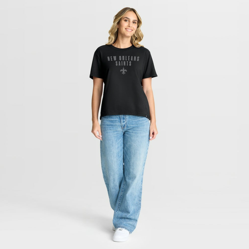 New Orleans Saints Women's Blackout Kneel Down Legacy T-Shirt - Black for sale