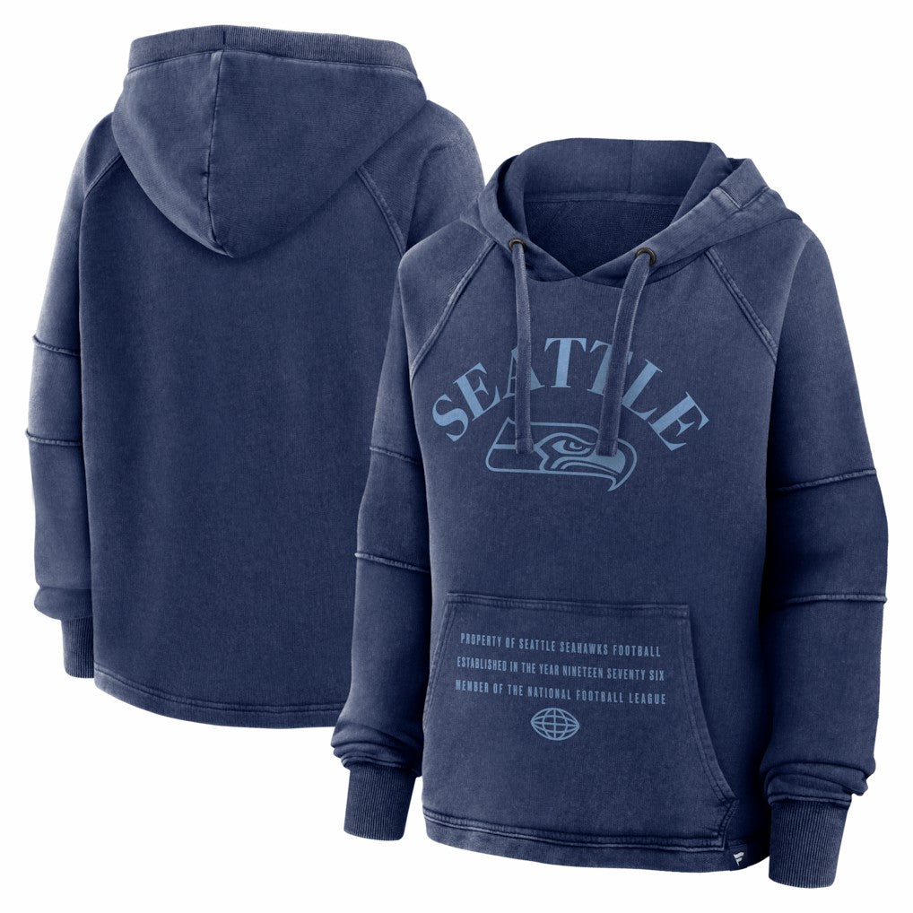 Seattle Seahawks Women's Oversized Raglan Gridiron Hoodie - Navy for sale