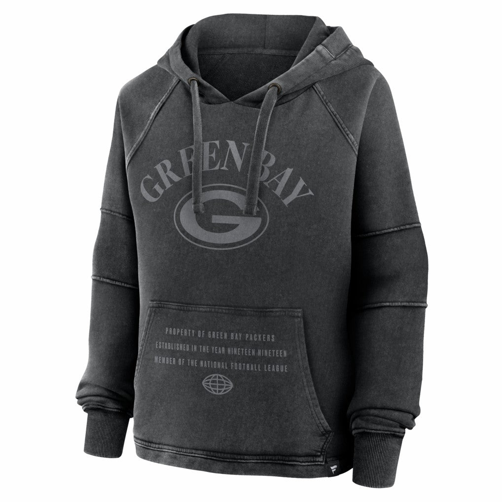 Green Bay Packers Women's Oversized Raglan Gridiron Hoodie - Black on sale