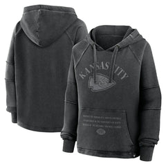 Kansas City Chiefs Women's Oversized Raglan Gridiron Hoodie - Black for sale