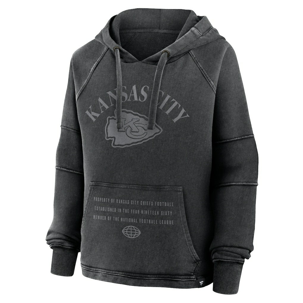 Kansas City Chiefs Women's Oversized Raglan Gridiron Hoodie - Black for sale