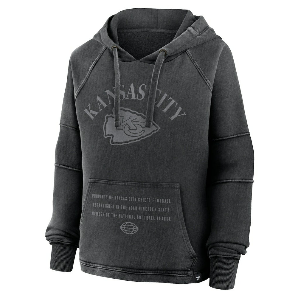 Kansas City Chiefs Women's Oversized Raglan Gridiron Hoodie - Black for sale