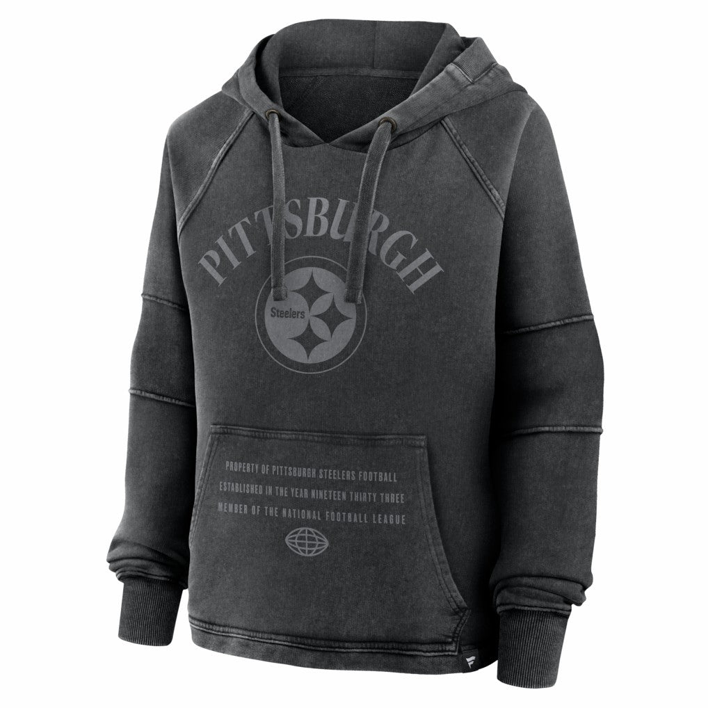 Pittsburgh Steelers Women's Oversized Raglan Gridiron Hoodie - Black cheap