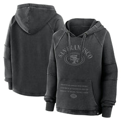 San Francisco 49ers Women's Oversized Raglan Gridiron Hoodie - Black on sale