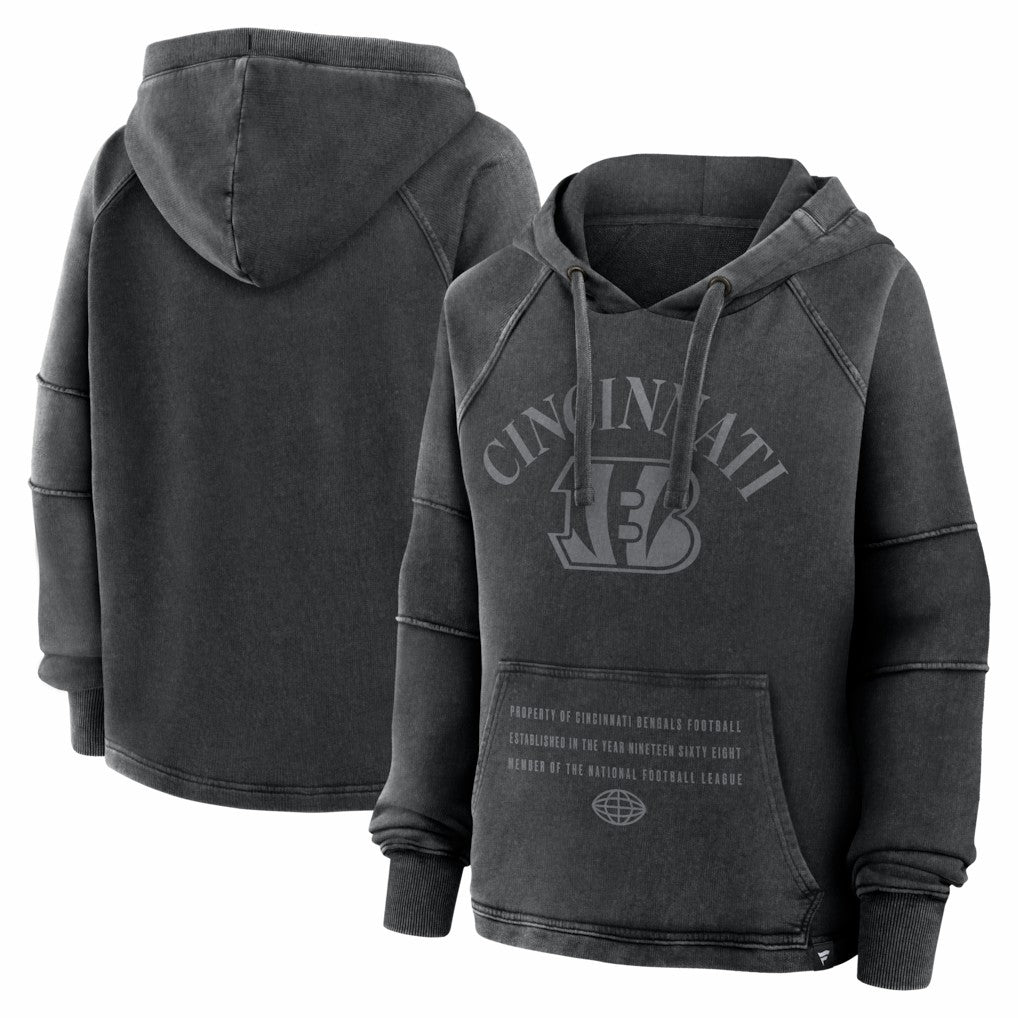 Cincinnati Bengals Women's Oversized Raglan Gridiron Hoodie - Black outlet