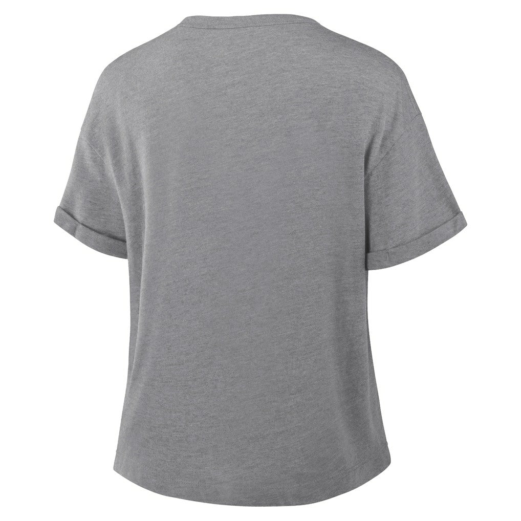 Chicago Bears Women's Pennant Wave Tribute Tri-Blend Boxy T-Shirt - Heather Gray sale