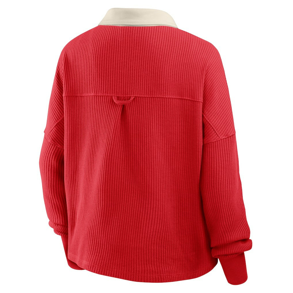 San Francisco 49ers Women's Oversized Hometown Premium Thermal Long Sleeve Shirt - Scarlet on sale