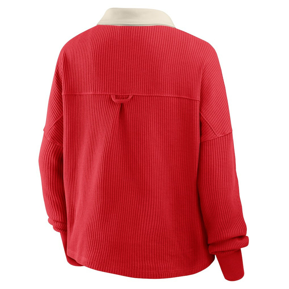 San Francisco 49ers Women's Oversized Hometown Premium Thermal Long Sleeve Shirt - Scarlet on sale