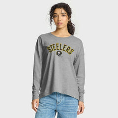 Pittsburgh Steelers Women's Hometown Legacy Long Sleeve T-Shirt - Heather Gray online