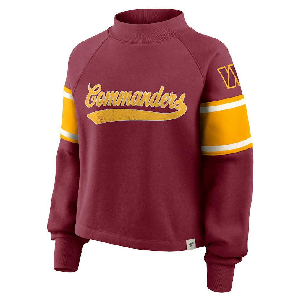 Washington Commanders Oversized Hometown Toss Sweep Mock Neck Pullover - Burgundy cheap