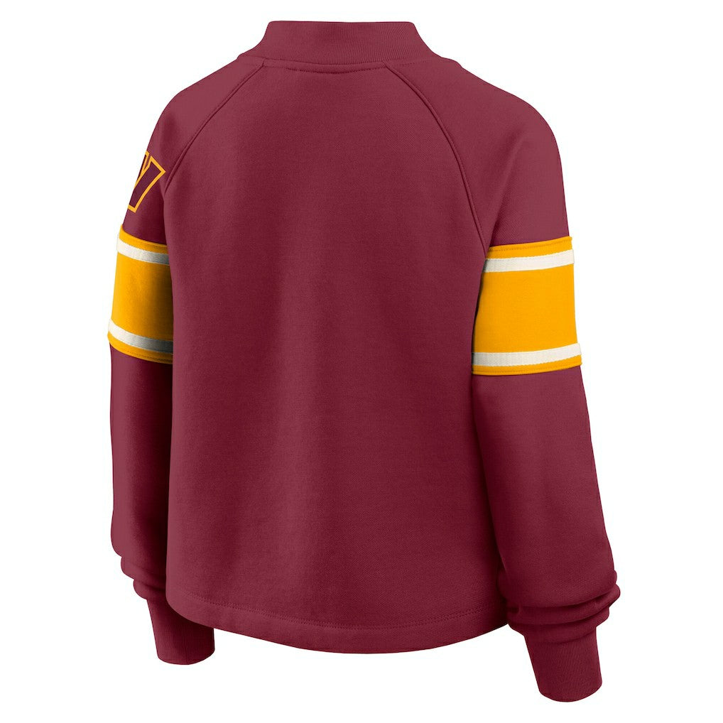 Washington Commanders Oversized Hometown Toss Sweep Mock Neck Pullover - Burgundy cheap