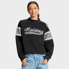 Las Vegas Raiders Oversized Hometown Toss Sweep Mock Neck Pullover - Black sale