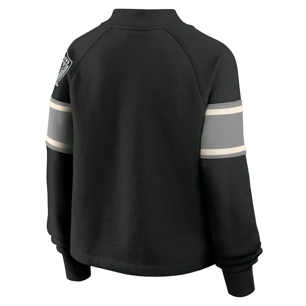 Las Vegas Raiders Oversized Hometown Toss Sweep Mock Neck Pullover - Black sale