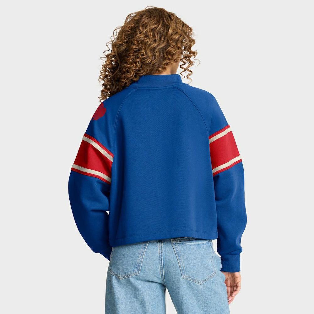 Buffalo Bills Oversized Hometown Toss Sweep Mock Neck Pullover - Royal discount