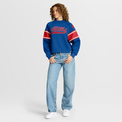 Buffalo Bills Oversized Hometown Toss Sweep Mock Neck Pullover - Royal discount
