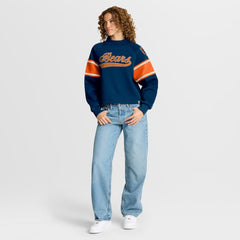 Chicago Bears Oversized Hometown Toss Sweep Mock Neck Pullover - Navy on sale