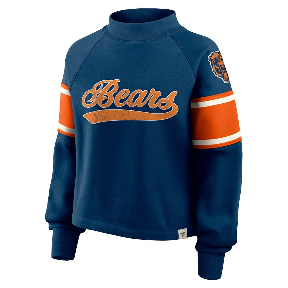 Chicago Bears Oversized Hometown Toss Sweep Mock Neck Pullover - Navy on sale