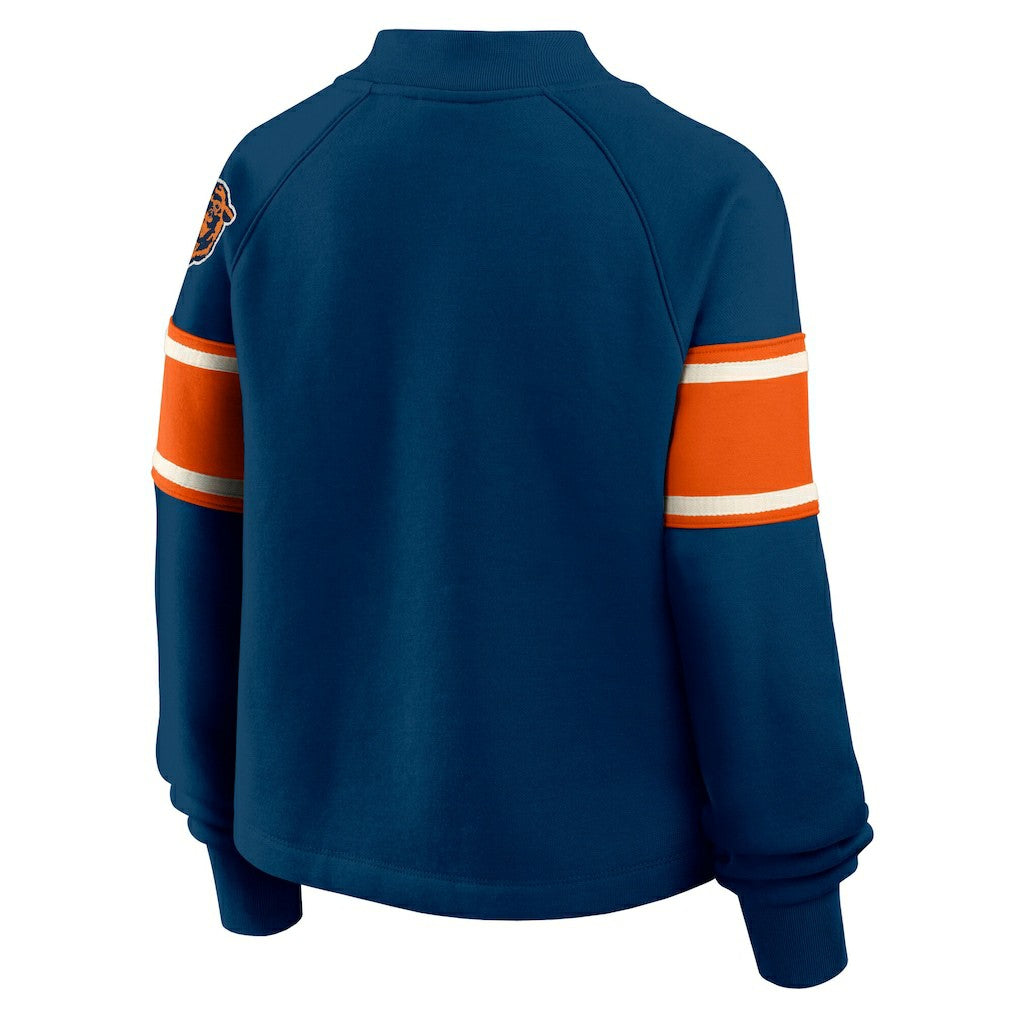 Chicago Bears Oversized Hometown Toss Sweep Mock Neck Pullover - Navy on sale