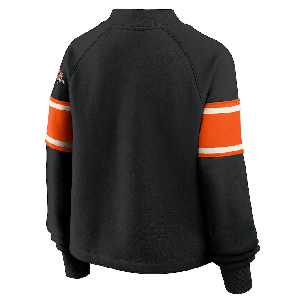 Cincinnati Bengals Oversized Hometown Toss Sweep Mock Neck Pullover - Black cheap