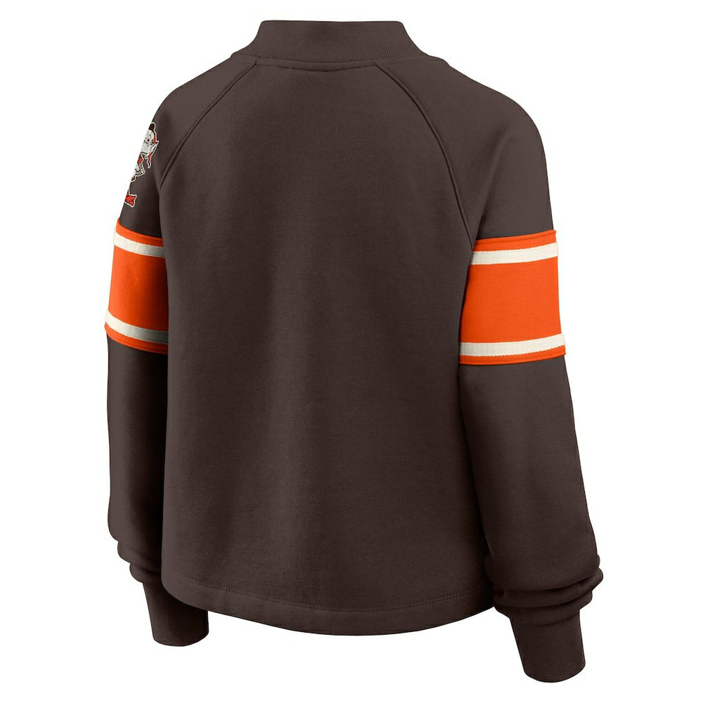 Cleveland Browns Oversized Hometown Toss Sweep Mock Neck Pullover - Brown for sale