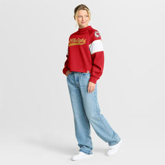 Kansas City Chiefs Oversized Hometown Toss Sweep Mock Neck Pullover - Red discount