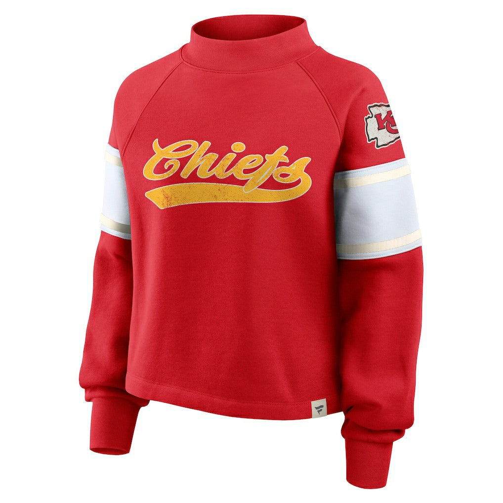 Kansas City Chiefs Oversized Hometown Toss Sweep Mock Neck Pullover - Red discount