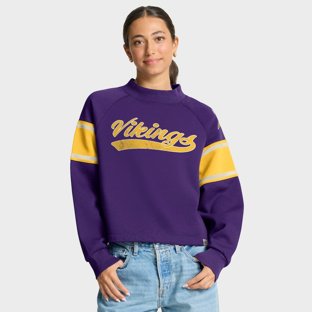 Minnesota Vikings Oversized Hometown Toss Sweep Mock Neck Pullover - Purple outlet