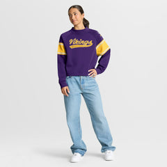 Minnesota Vikings Oversized Hometown Toss Sweep Mock Neck Pullover - Purple outlet