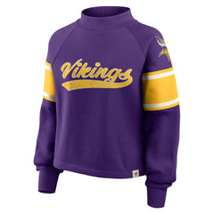 Minnesota Vikings Oversized Hometown Toss Sweep Mock Neck Pullover - Purple outlet