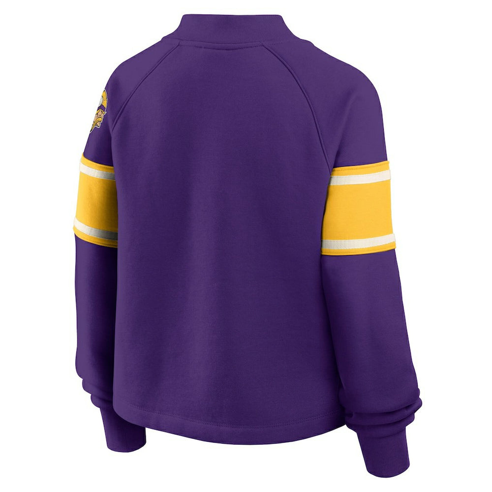 Minnesota Vikings Oversized Hometown Toss Sweep Mock Neck Pullover - Purple outlet