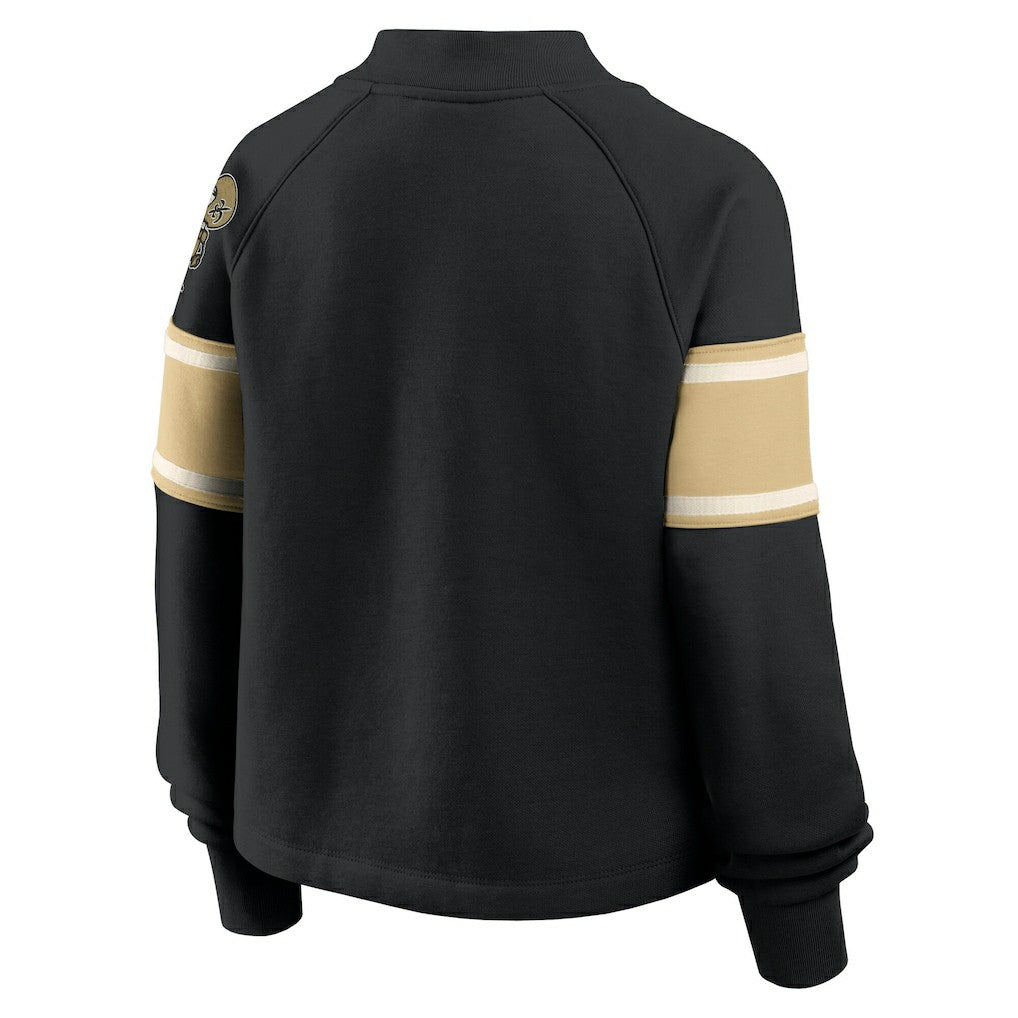 New Orleans Saints Oversized Hometown Toss Sweep Mock Neck Pullover - Black cheap