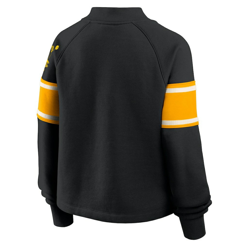 Pittsburgh Steelers Oversized Hometown Toss Sweep Mock Neck Pullover - Black cheap