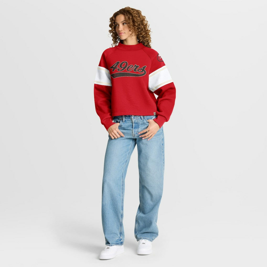 San Francisco 49ers Oversized Hometown Toss Sweep Mock Neck Pullover - Scarlet on sale