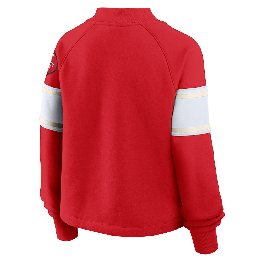 San Francisco 49ers Oversized Hometown Toss Sweep Mock Neck Pullover - Scarlet on sale