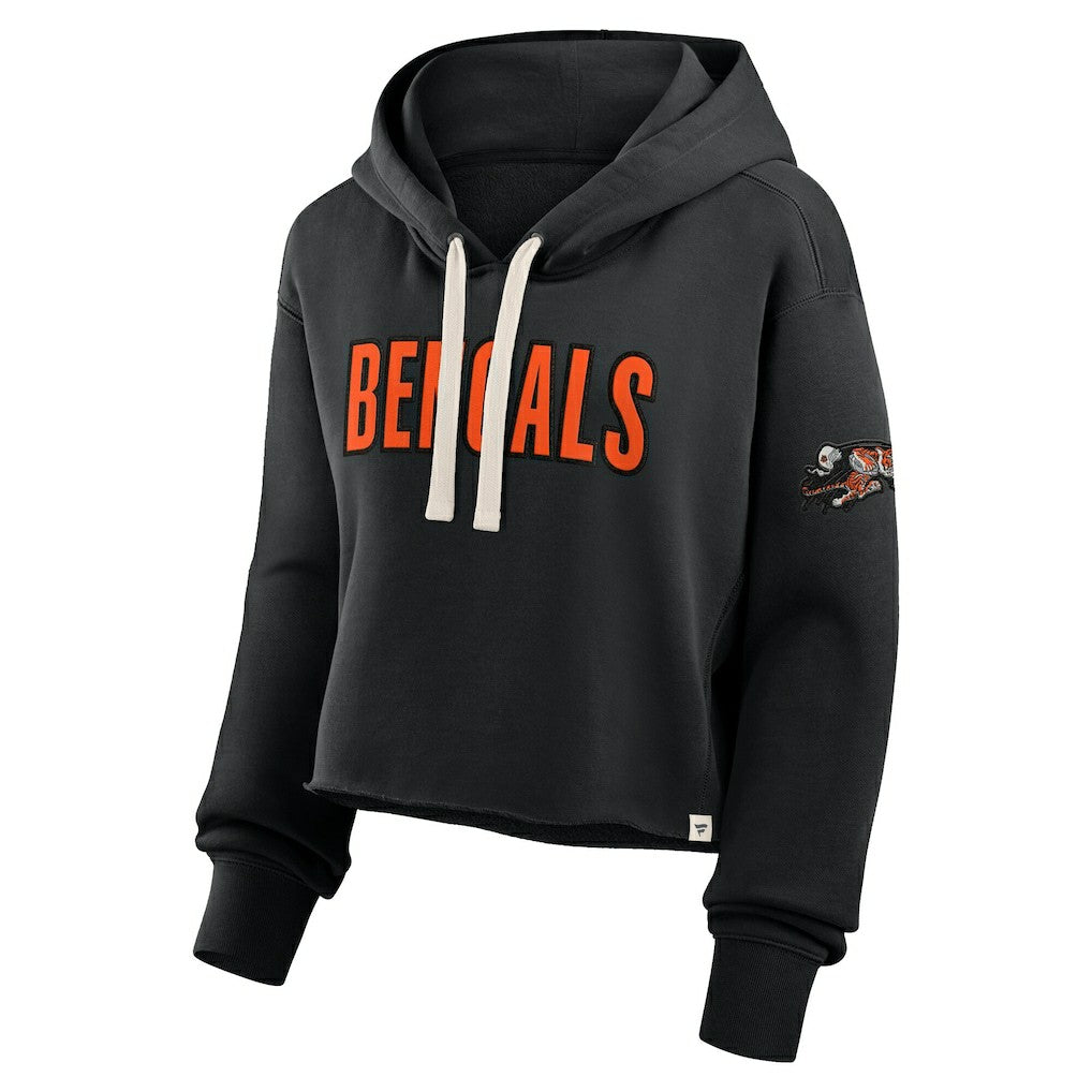 Cincinnati Bengals Women's Oversized Hometown Heritage Cropped Hoodie - Black discount