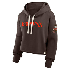 Cleveland Browns Women's Oversized Hometown Heritage Cropped Hoodie - Brown discount