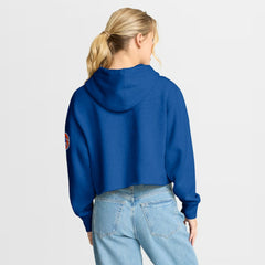 Denver Broncos Women's Oversized Hometown Heritage Cropped Hoodie - Royal sale