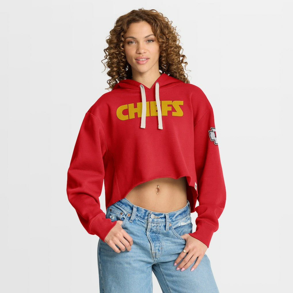 Kansas City Chiefs Women's Oversized Hometown Heritage Cropped Hoodie - Red sale