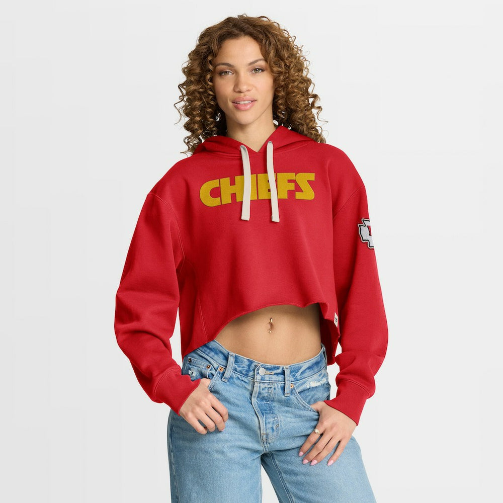 Kansas City Chiefs Women's Oversized Hometown Heritage Cropped Hoodie - Red sale