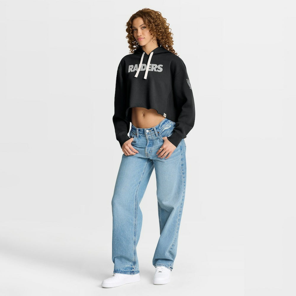 Las Vegas Raiders Women's Oversized Hometown Heritage Cropped Hoodie - Black outlet