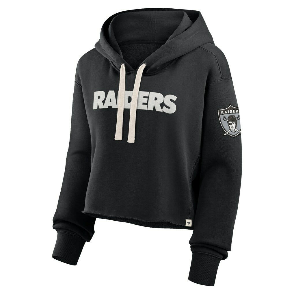 Las Vegas Raiders Women's Oversized Hometown Heritage Cropped Hoodie - Black outlet