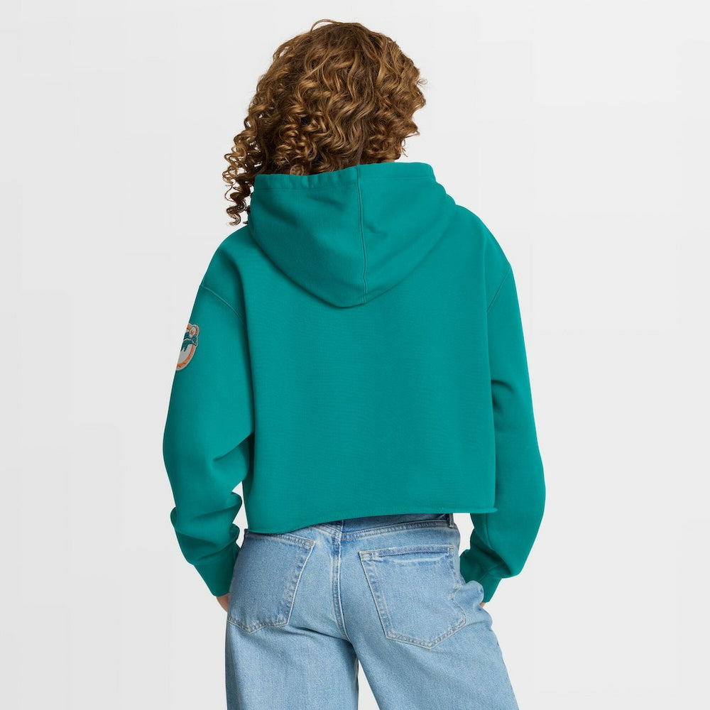 Miami Dolphins Women's Oversized Hometown Heritage Cropped Hoodie - Aqua outlet