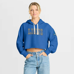 Detroit Lions Women's Oversized Hometown Heritage Cropped Hoodie - Blue discount