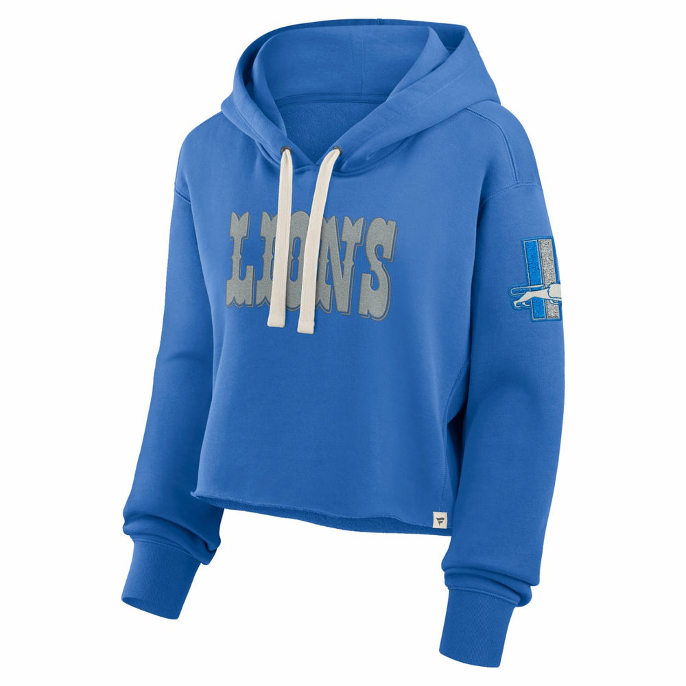 Detroit Lions Women's Oversized Hometown Heritage Cropped Hoodie - Blue discount