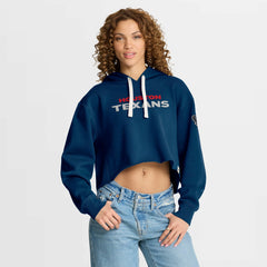 Houston Texans Women's Oversized Hometown Heritage Cropped Hoodie - Navy outlet