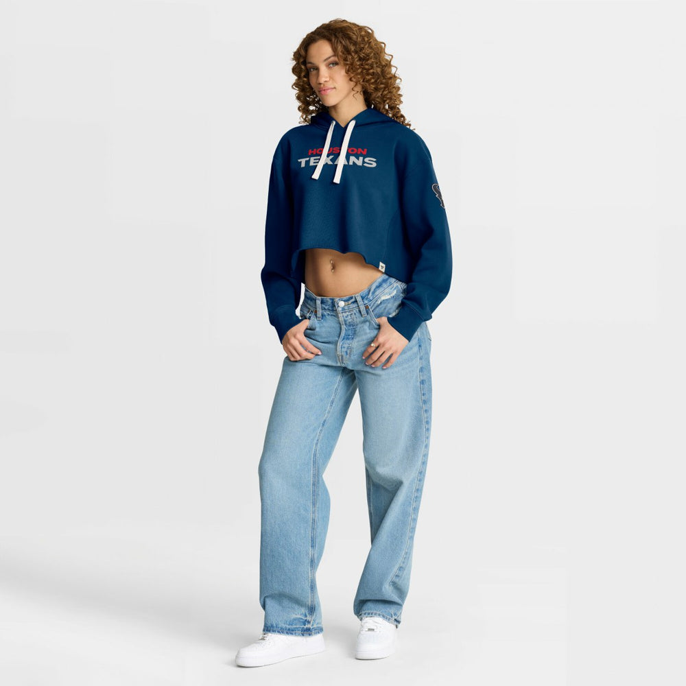 Houston Texans Women's Oversized Hometown Heritage Cropped Hoodie - Navy outlet