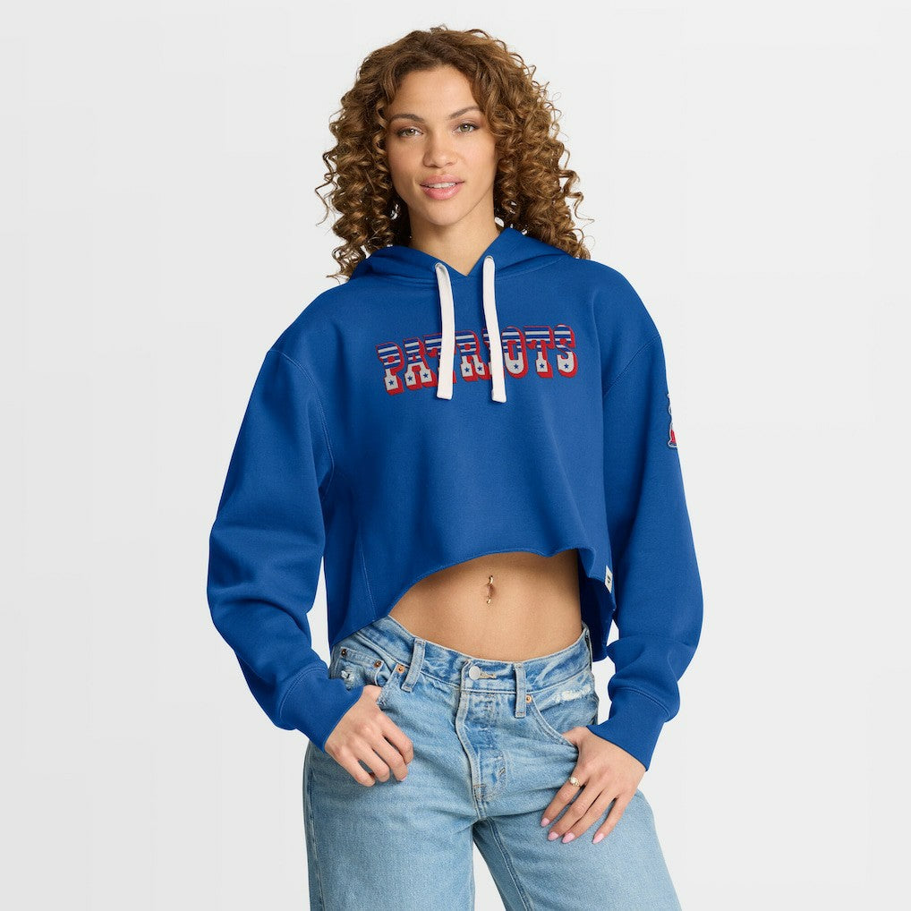 New England Patriots Women's Oversized Hometown Heritage Cropped Hoodie - Royal online
